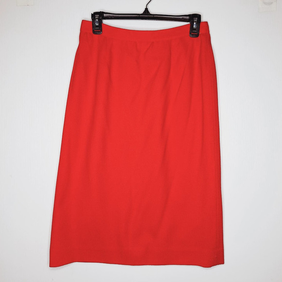 Vintage Herbert Grossman Cynthia Sobel Red Skirt Suit Size 10 Blazer 100% Wool - Picture 13 of 16